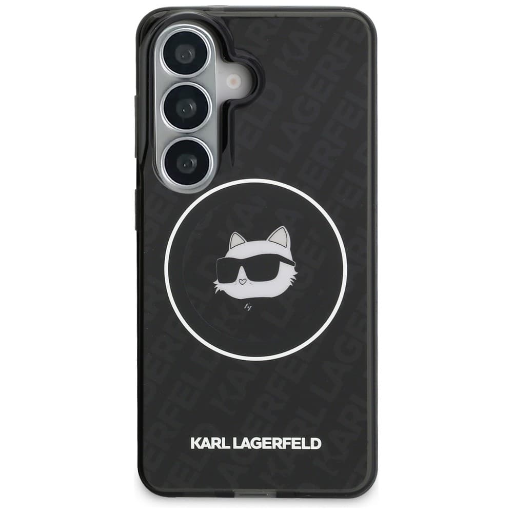 Kryt Karl Lagerfeld - IML Choupette Head on KL Repeated Logo MagSafe - Samsung Galaxy S26 černý - náhled 2