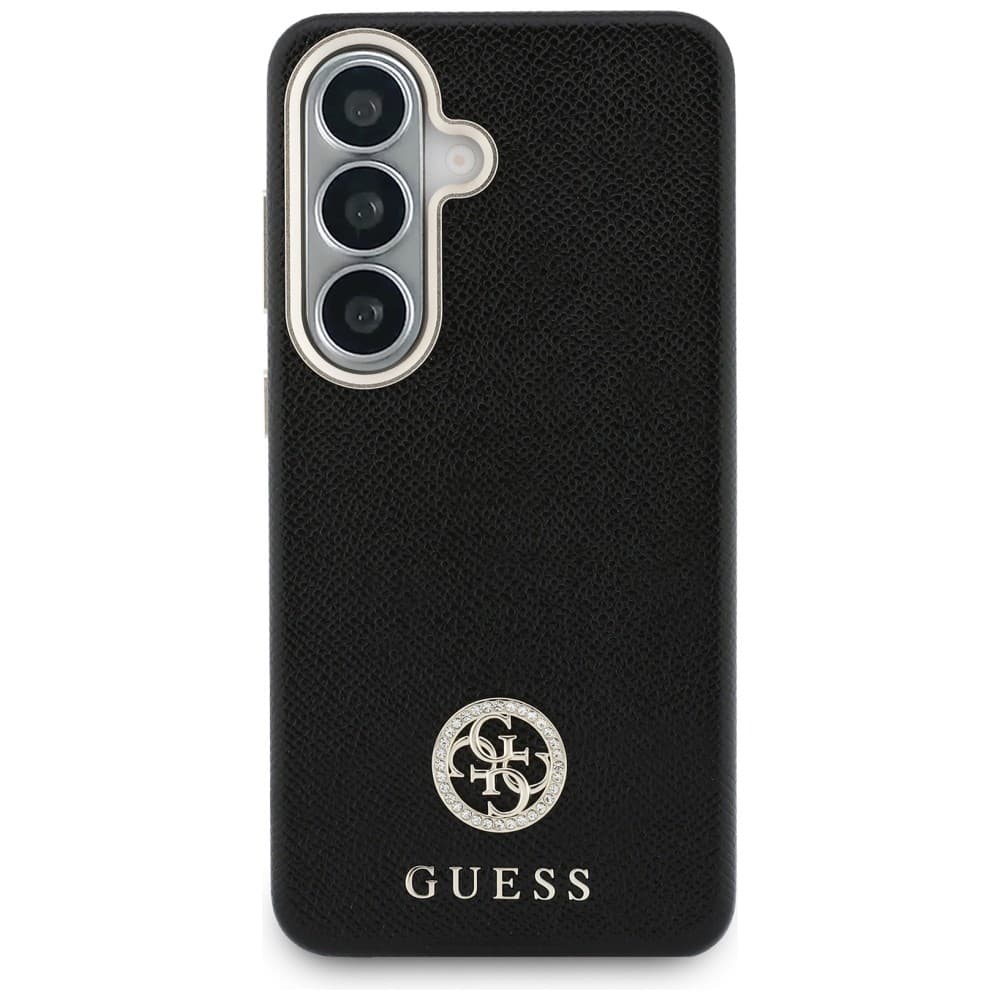 Guess - Rhinestone Round Logo (GUHMS26SPGCRMDEK) - Samsung Galaxy S26 - Černá - náhled 2