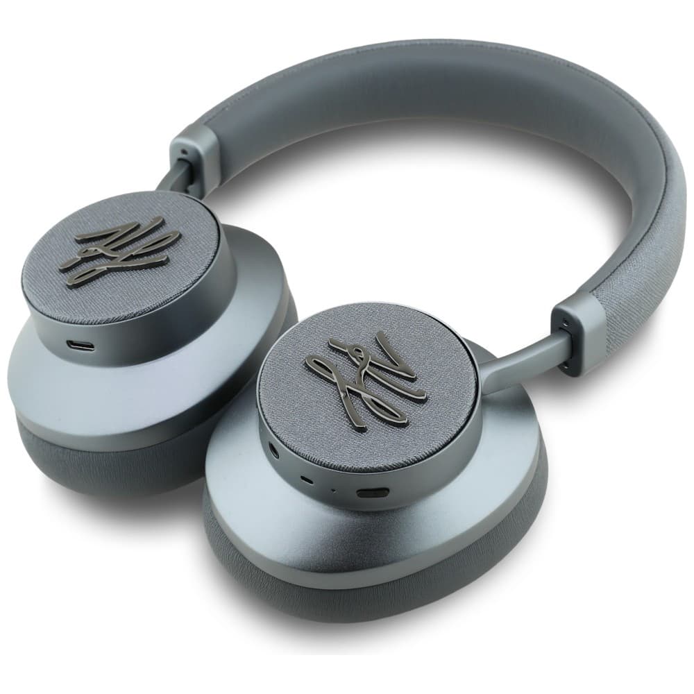 Karl Lagerfeld - Bezdrátová sluchátka Grained Initials (KLBHP73PSAKLSG) - Náhlavní, ANC, Bluetooth, Type-C - Šedá - náhled 2