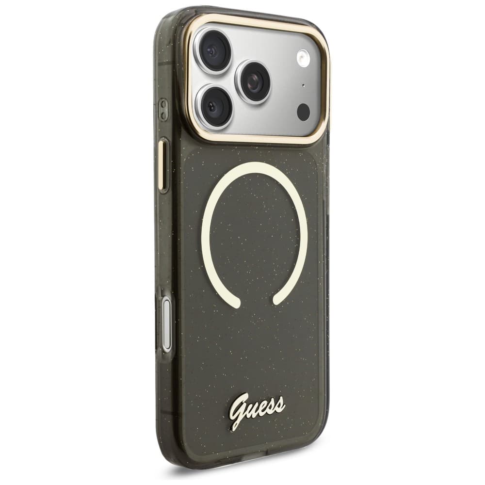 Kryt Guess - IML Glitter Script Strap MagSafe (GUHMP17X5HTGSMSK) - iPhone 17 Pro Max Černý - náhled 2