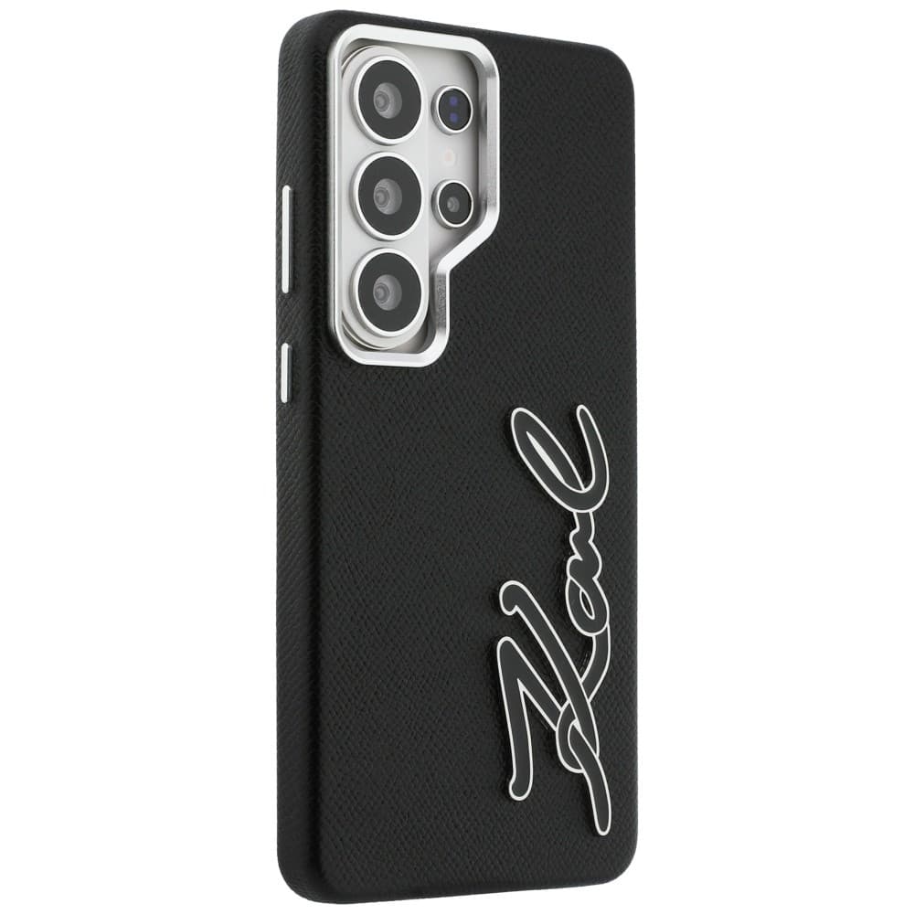 Kryt Karl Lagerfeld - Full Wrapped Grained Leather with Signature Resin Logo (KLHCS26LPGFKSRSK) - Samsung Galaxy S26 Ultra Černý - náhled 2