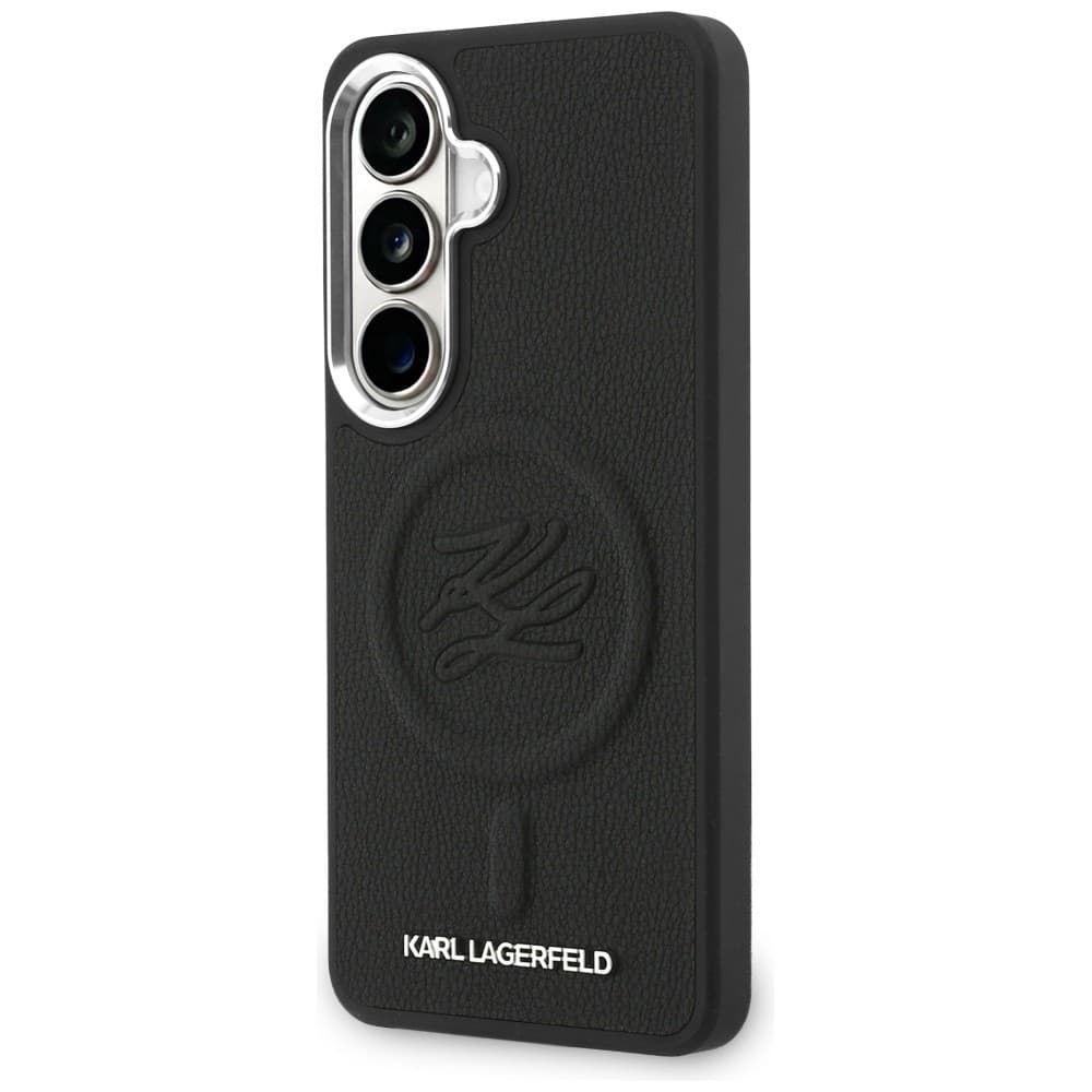 Kryt Karl Lagerfeld - Leather with Initial Logo Debossed MagSafe (KLHMS26SPGFKLRDK) - Samsung Galaxy S26 Černý - náhled 2