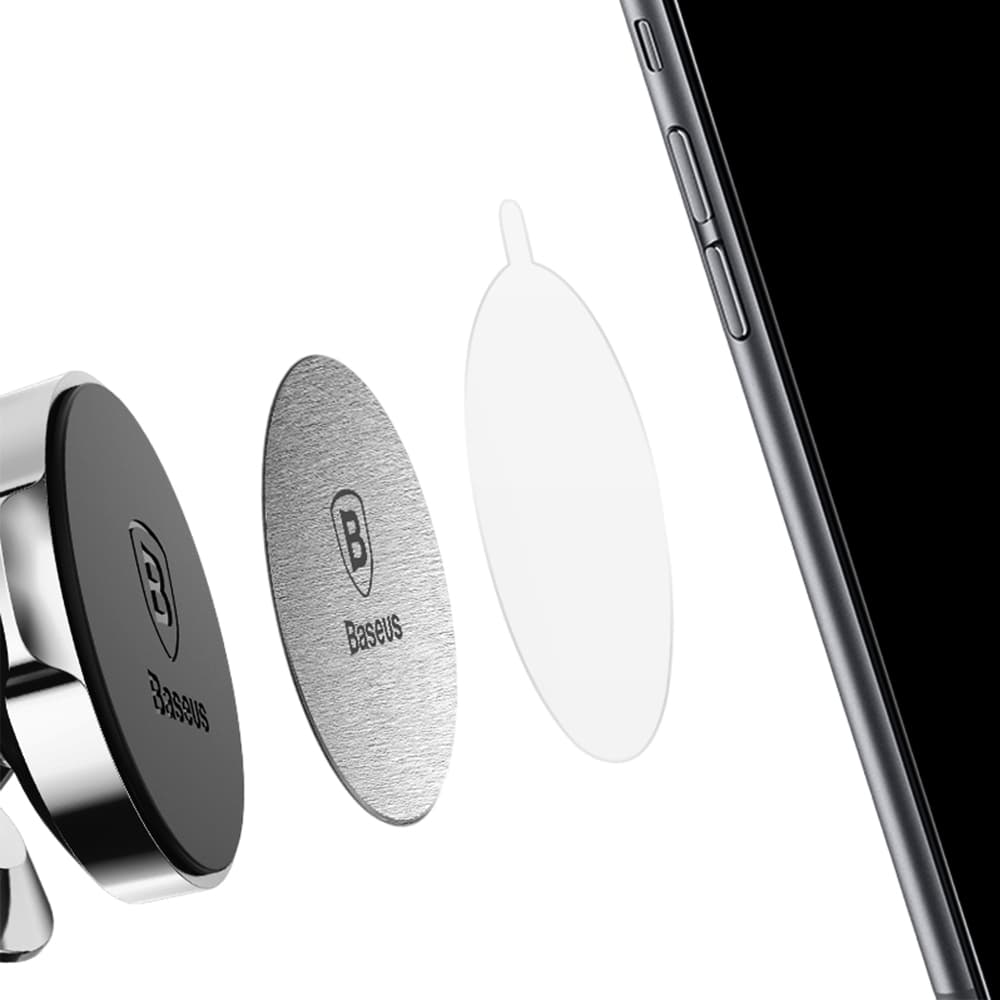 Baseus 2pack Kovová destička ACDR-A0S PU kůže železo Black Silver - náhled 2