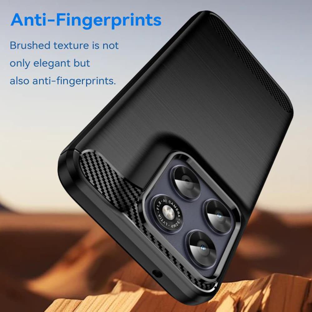 Kryt Techsuit Carbon Silicone - Motorola Moto G77 / G67 černý - náhled 2