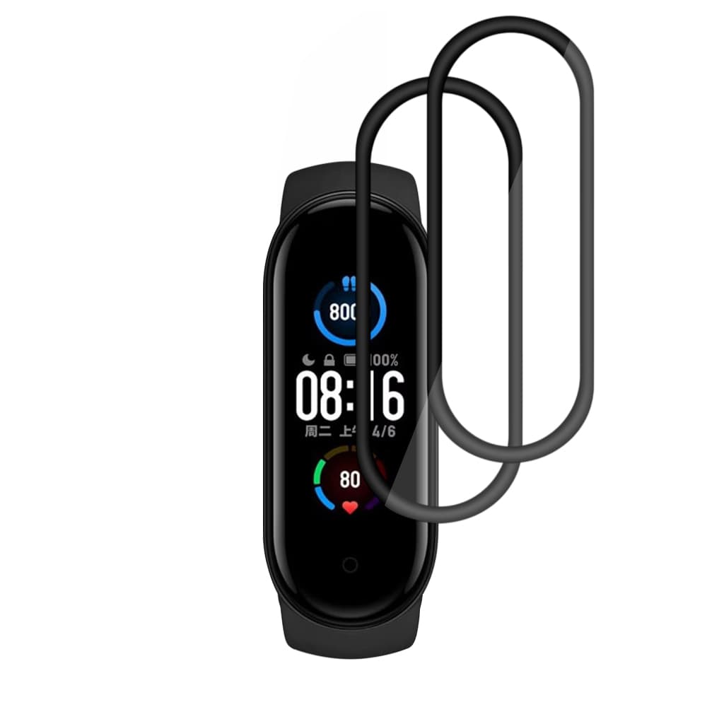 Ochranná fólie Techsuit Nano Flex (2 ks) na Xiaomi Mi Band 5 / 6 / 6 NFC černá - náhled 2
