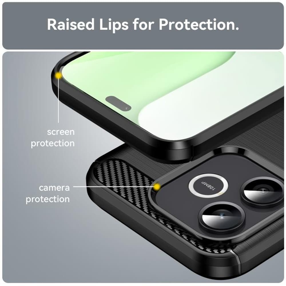Kryt Techsuit Carbon Silicone pro Honor 600 Lite černý - náhled 2