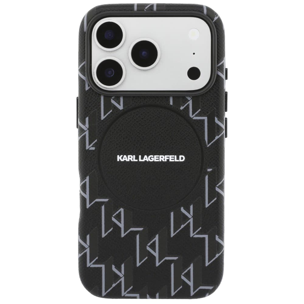 Kryt Karl Lagerfeld Leather KL Monogram Logo MagSafe pro iPhone 17 Pro černý - náhled 2