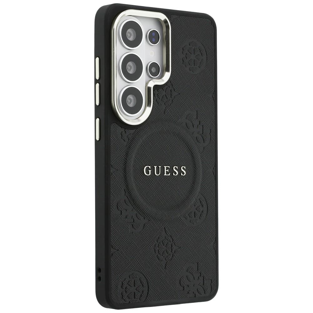 Kryt Guess Saffiano Peony Embossed Ring MagSafe pro Samsung Galaxy S26 Ultra černý - náhled 2