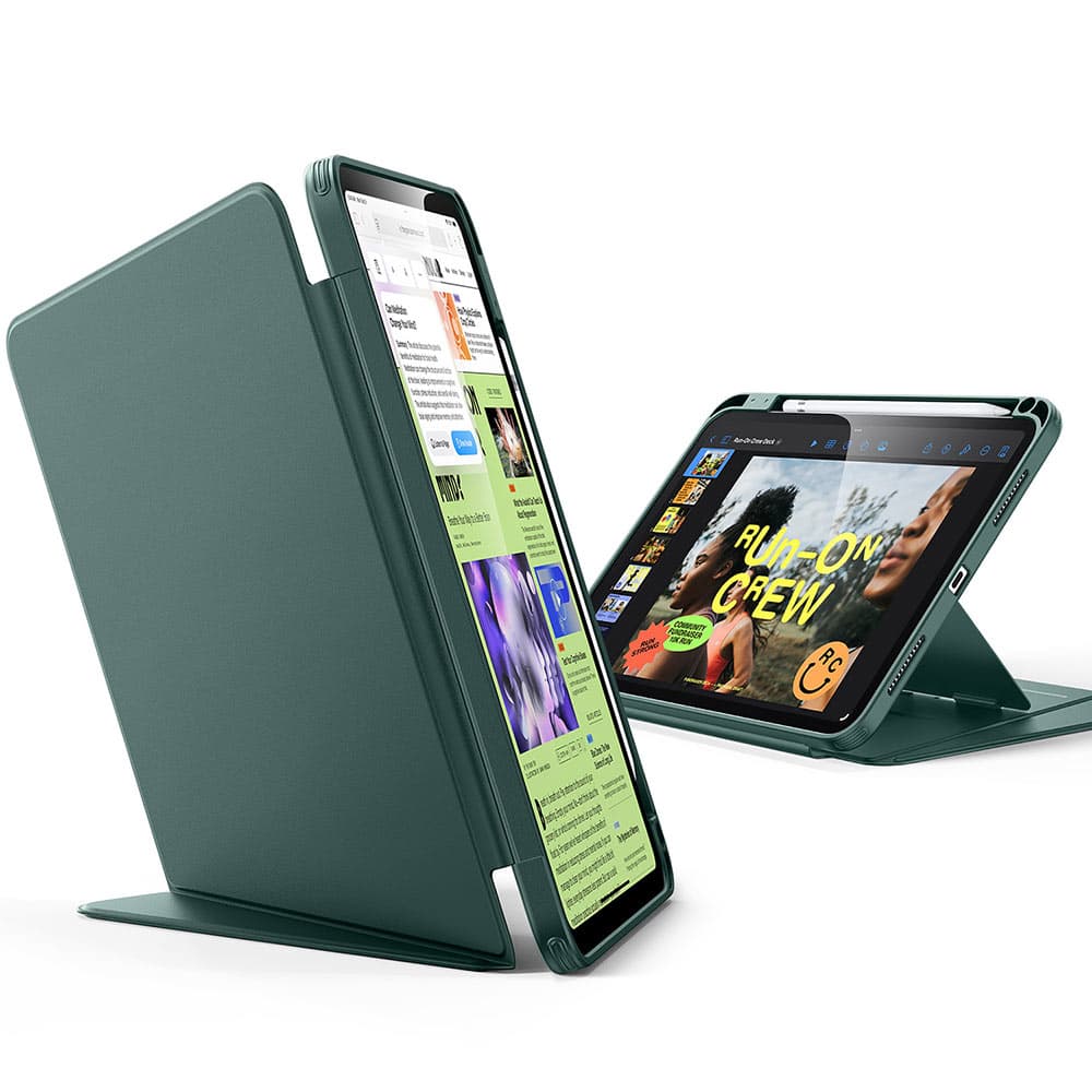 Pouzdro na tablet ESR - Flip Hybrid (with Pencil Holder) - iPad 10 (2022) 10.9 / 11 (2025) / 12 (2026) - tmavě zelené - náhled 2