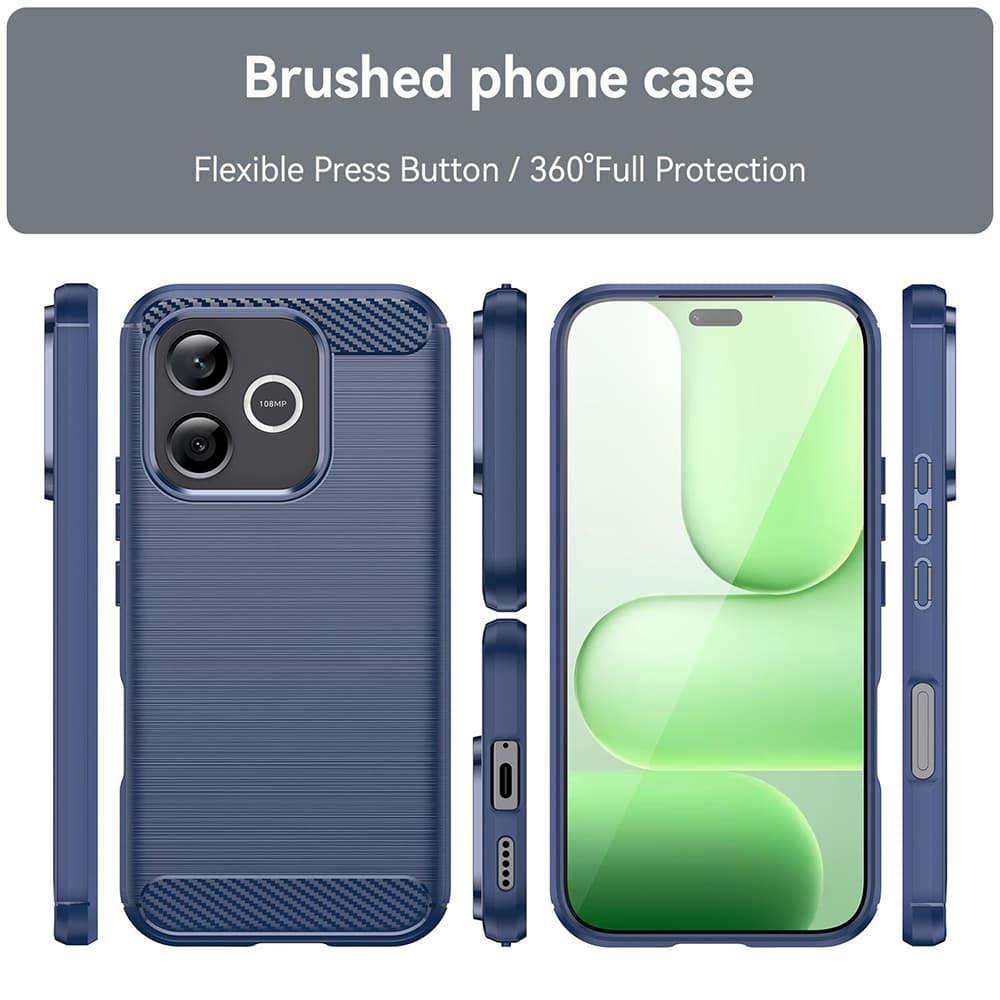 Kryt Techsuit Carbon Silicone pro Honor 600 Lite modrý - náhled 2