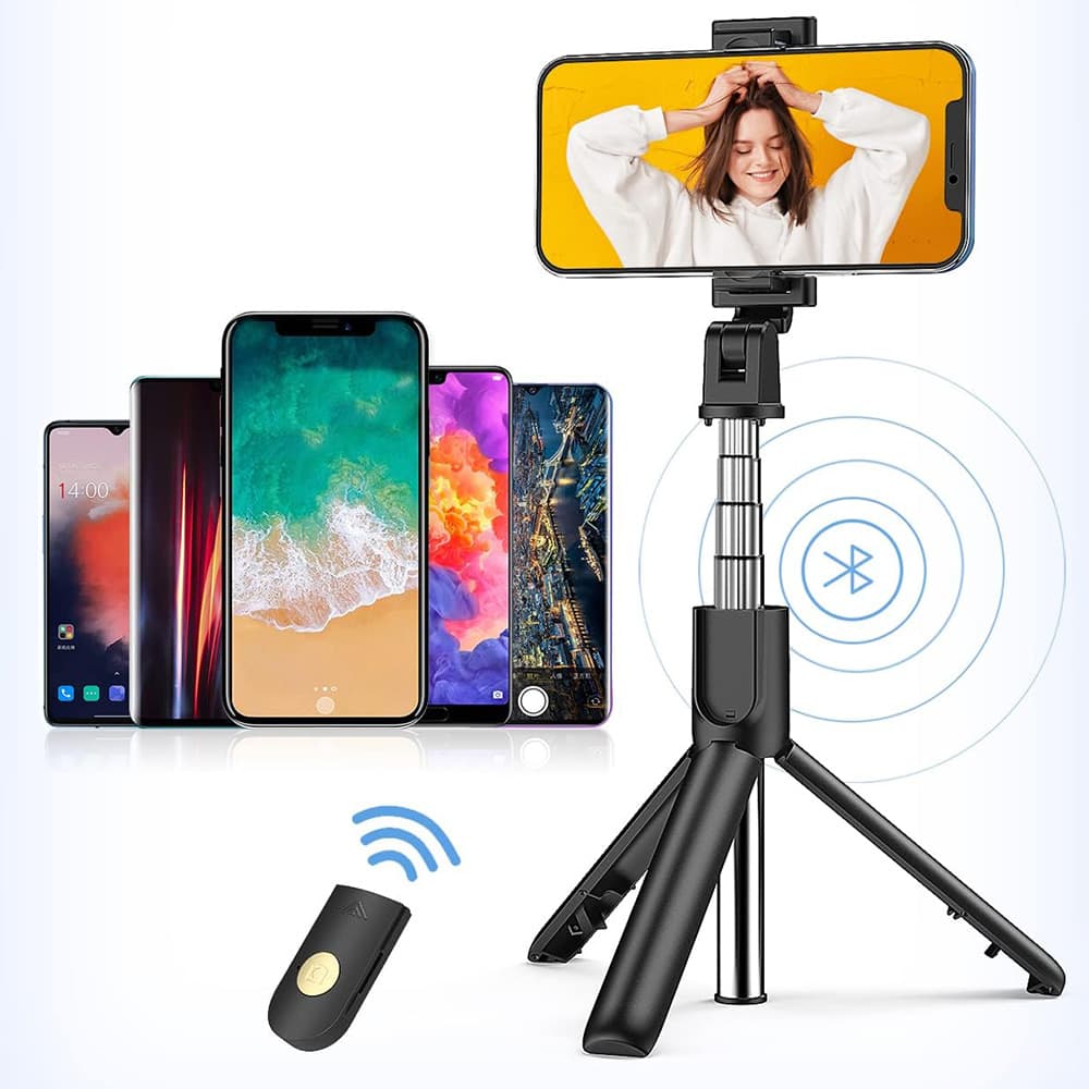 Techsuit Selfie tyč K07 Bluetooth ovladač 70cm Černá - náhled 2