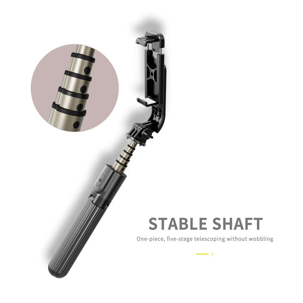 Techsuit Selfie tyč L03 Stabilní stativ Bluetooth ovládání Černá - náhled 2