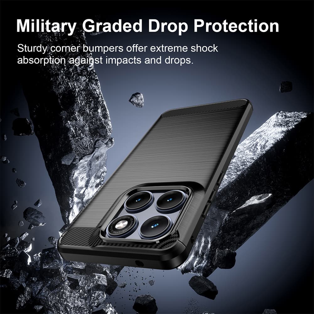 Kryt Techsuit Carbon Silicone Motorola Edge 70 Fusion černý - náhled 2