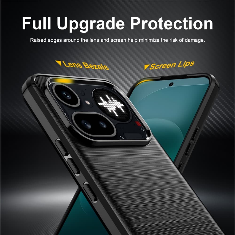 Kryt Techsuit Carbon Silicone Nothing Phone (4a) Pro černý - náhled 2