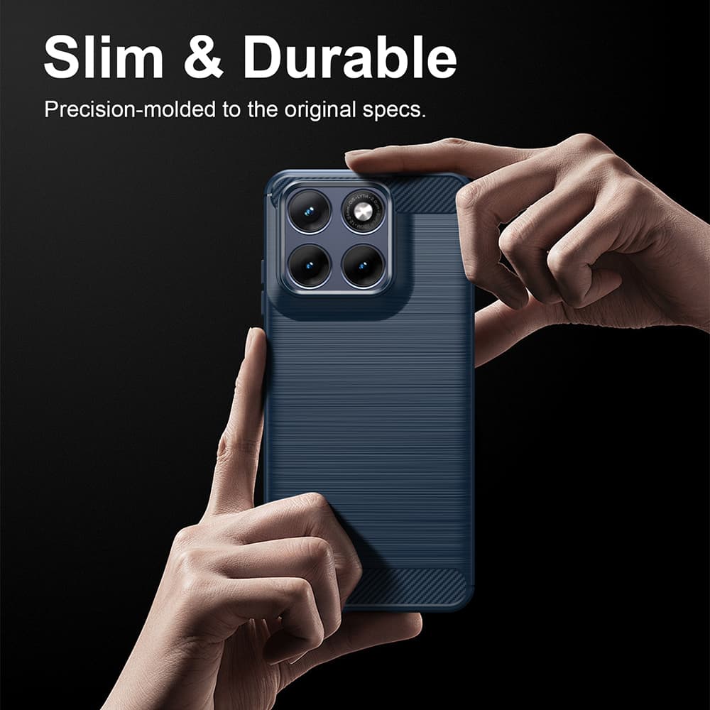Kryt Techsuit Carbon Silicone Motorola Edge 70 Fusion modrý - náhled 2