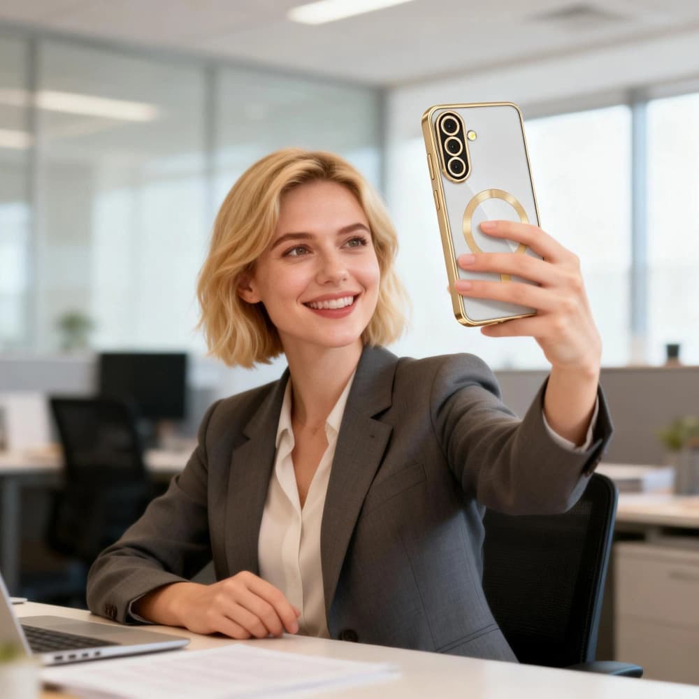 Kryt Techsuit Luxury Crystal MagSafe Samsung Galaxy A37 5G zlatý - náhled 2