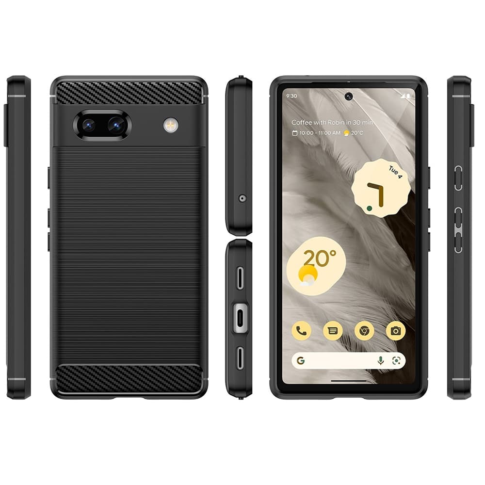 Techsuit Karbon Silikonové pouzdro Google Pixel 7a Černé - náhled 2