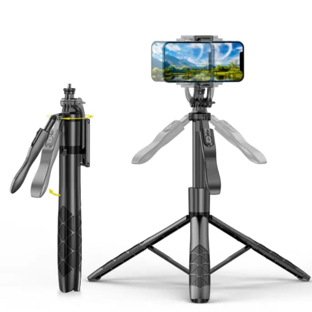 Techsuit Selfie tyč L16 Stabilní stativ Bezdrátová spoušť 157cm Černá - náhled 2
