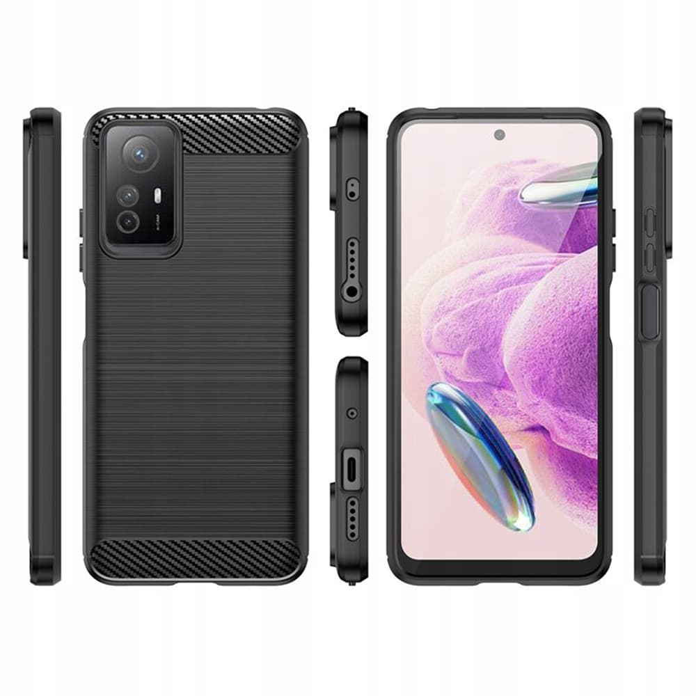 Techsuit Karbon Silikon Xiaomi Redmi Note 12S Černý - náhled 2