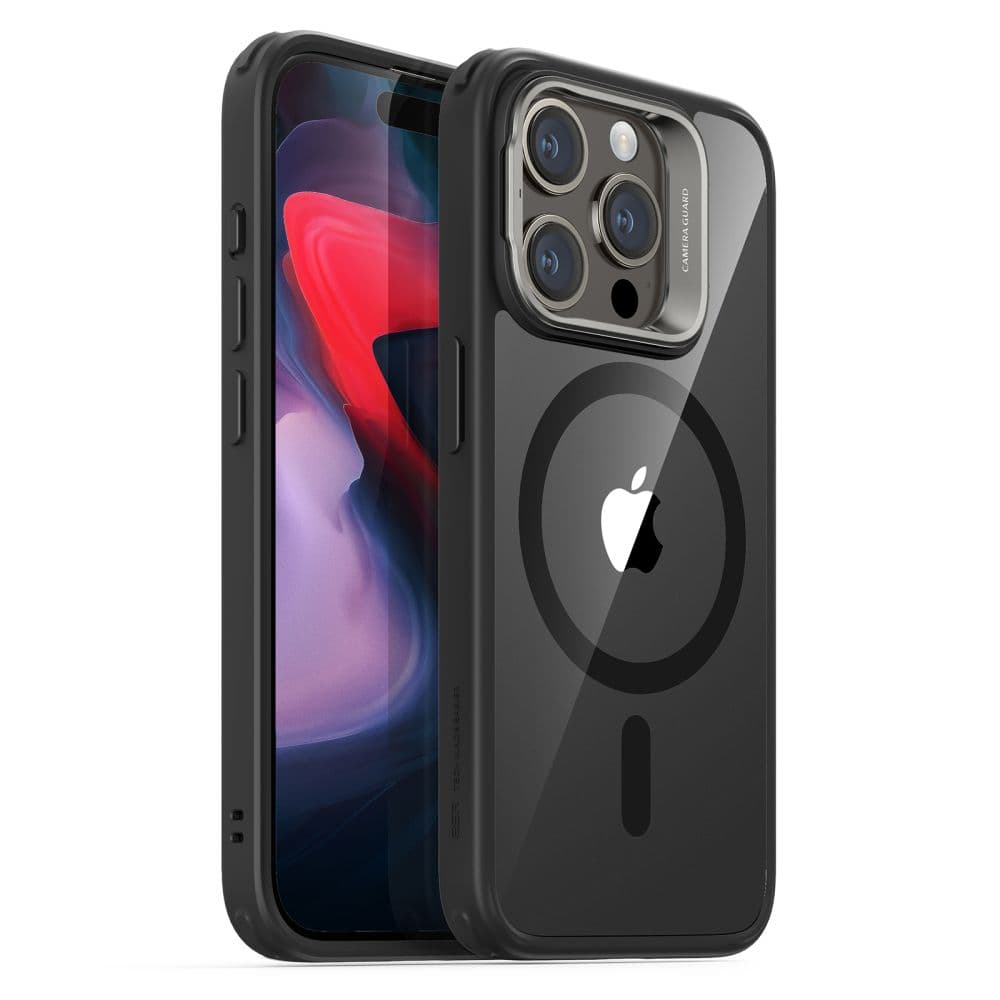 ESR Classic Hybrid HaloLock Kickstand iPhone 15 Pro Clear Black - náhled 2
