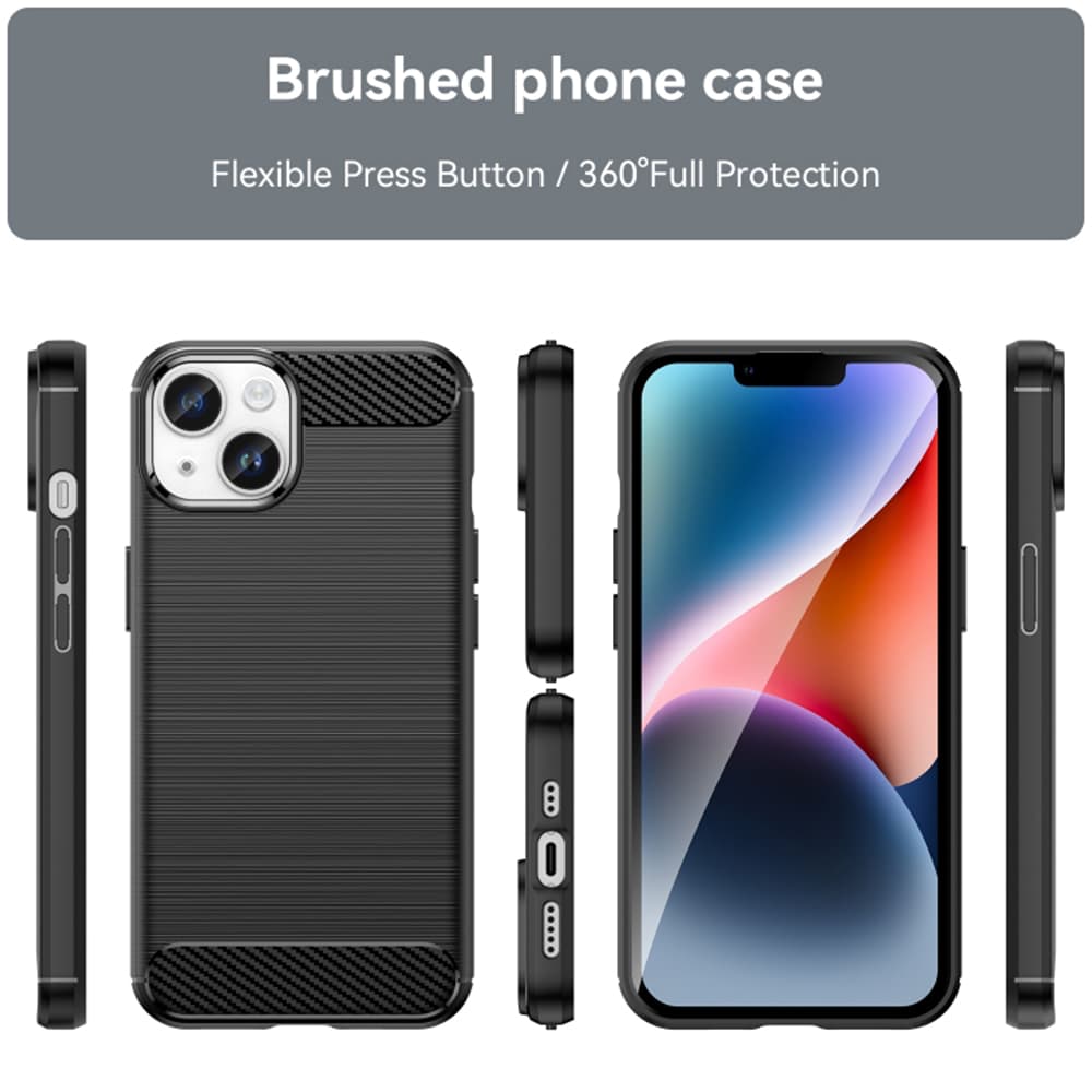 Techsuit Karbon Silikon Kryt iPhone 15 Plus Černý - náhled 2