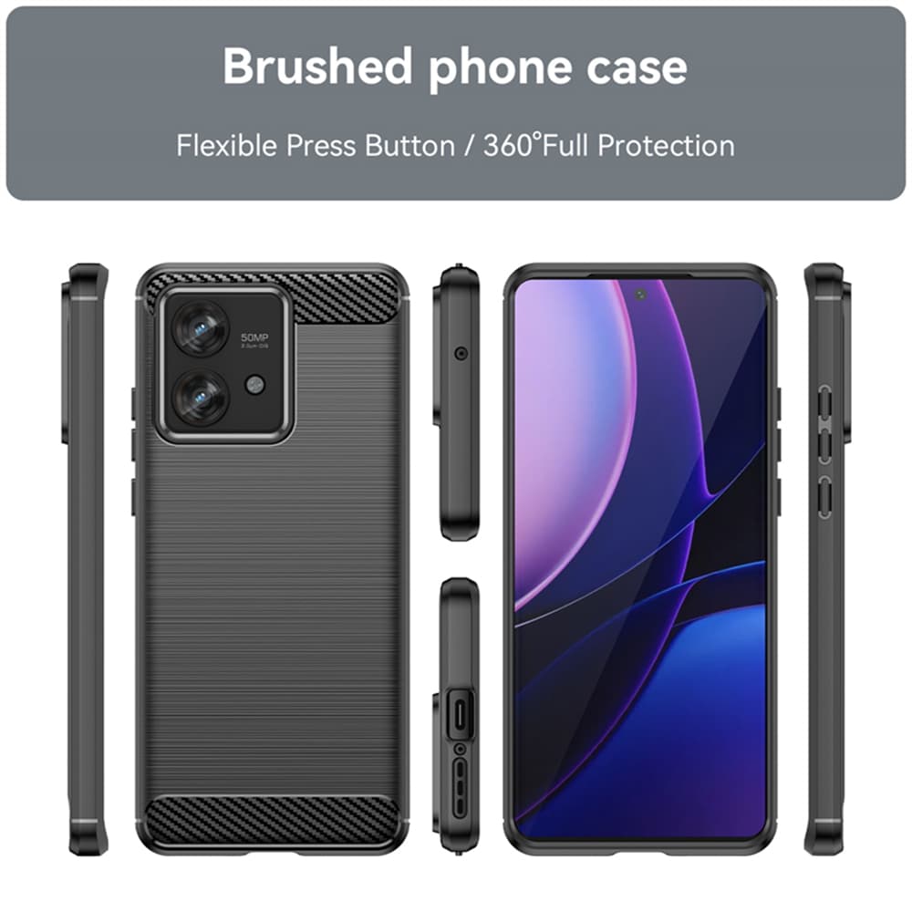 Techsuit Karbon Silikon Motorola Edge 40 Neo Černý - náhled 2