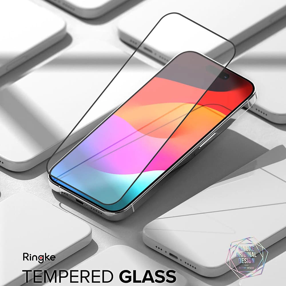 Ringke Tvrzené sklo iPhone 15 Pro Max Black - náhled 2