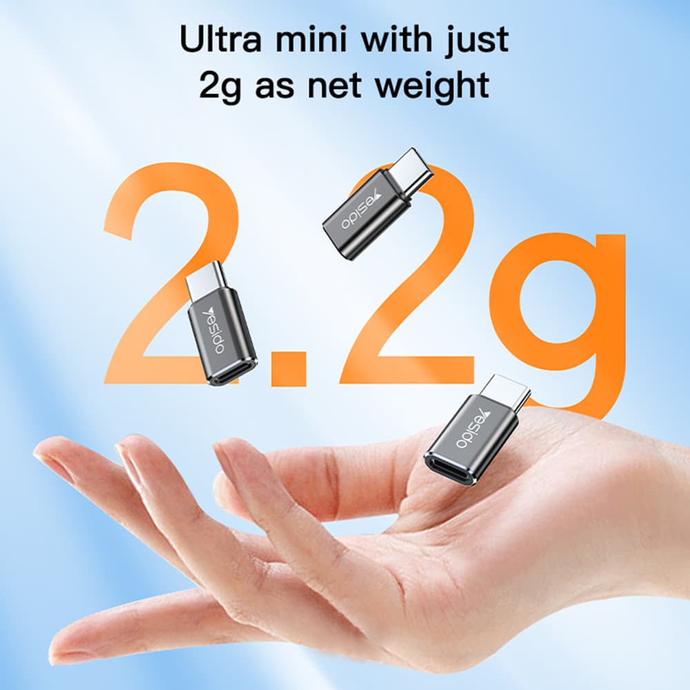 Yesido OTG Adaptér GS22 Type-C na Lightning 480Mbps Šedá - náhled 2