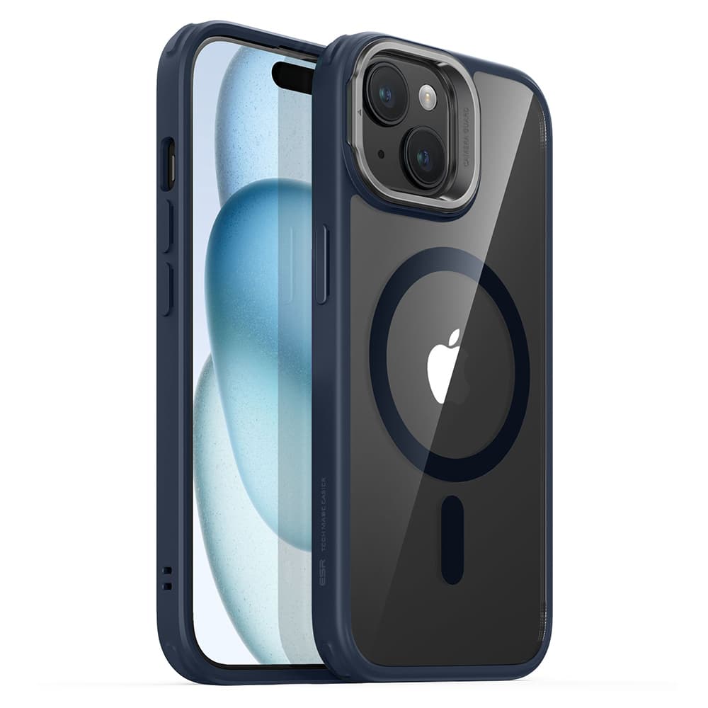 ESR Classic Hybrid HaloLock Kickstand iPhone 15 Plus Čirá Tmavě Modrá - náhled 2