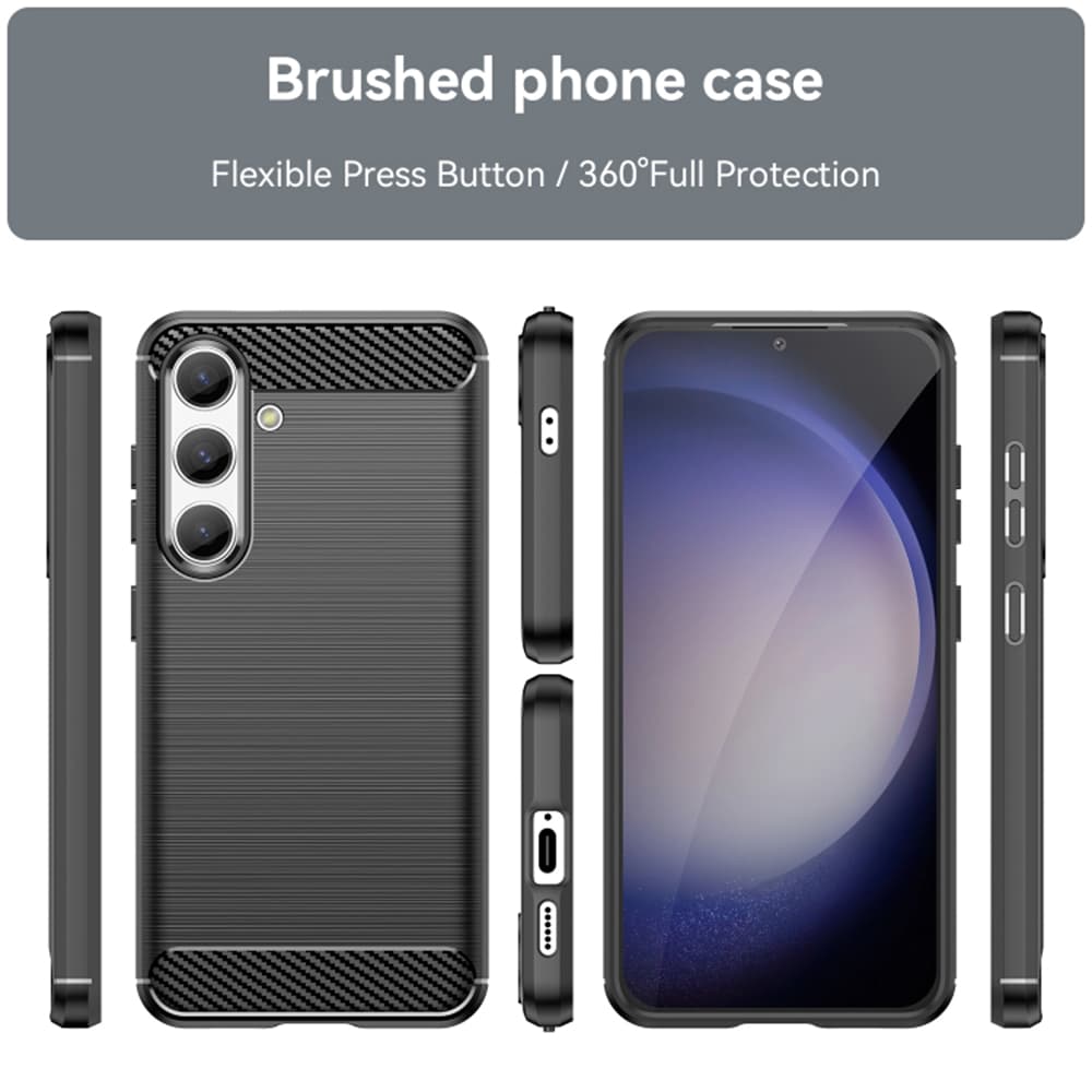 Techsuit Karbon Silikon Samsung Galaxy S24 Černý - náhled 2