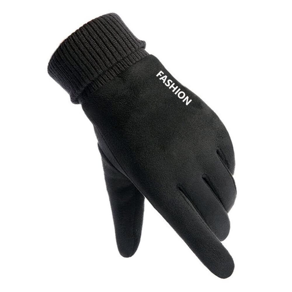 Techsuit Dotykové rukavice ST0010 semiš PU kůže plyš černé - náhled 2