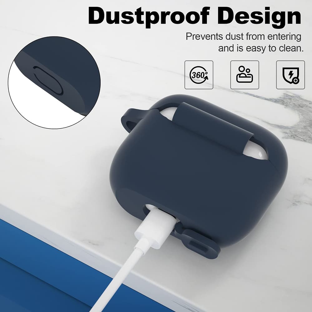 Techsuit Silikonové pouzdro Apple AirPods 3 Námořnická modrá - náhled 2