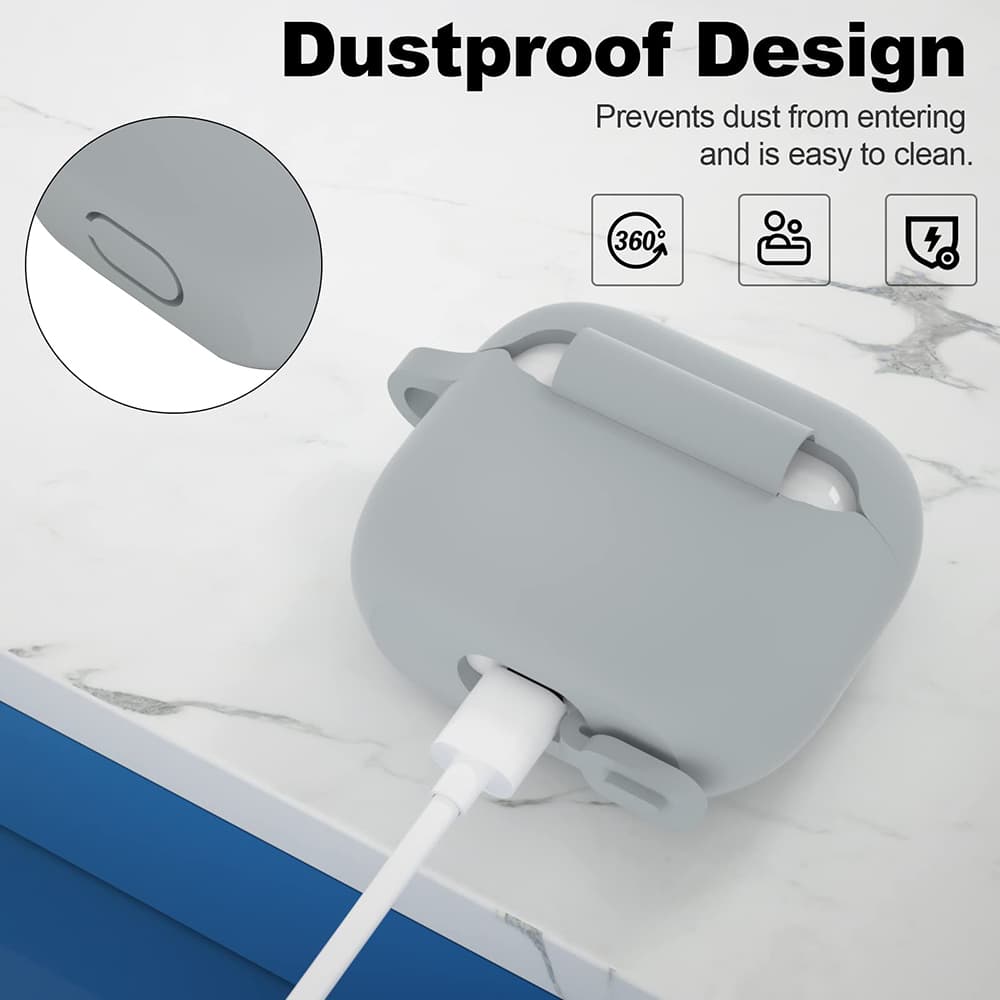 Techsuit Silikonové pouzdro pro Apple AirPods 3 Hladké Šedé - náhled 2