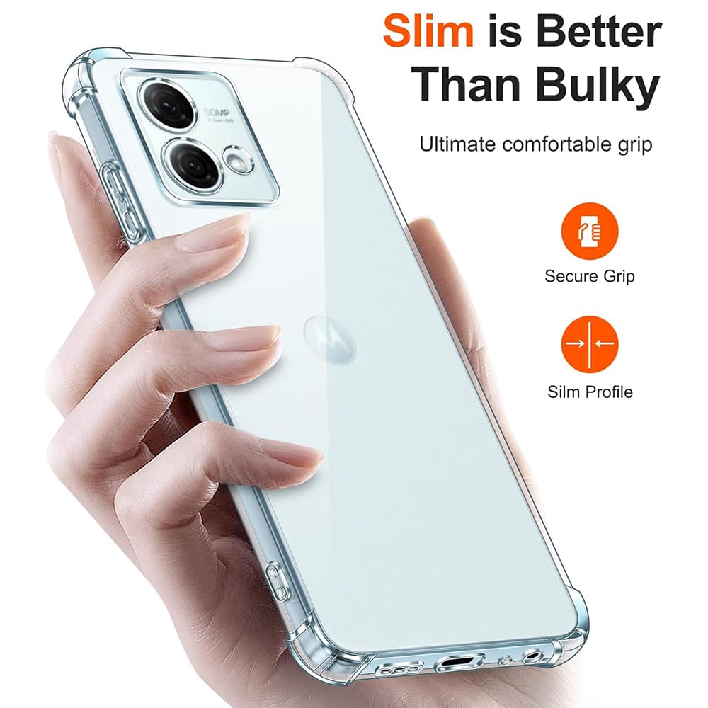Techsuit Nárazuvzdorný průhledný silikonový Motorola Moto G84 Clear - náhled 2