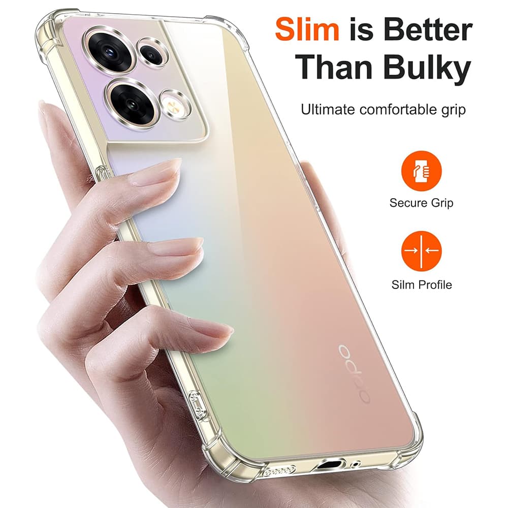 Techsuit Nárazuvzdorný Průhledný Silikon Oppo Reno8 Čirý - náhled 2