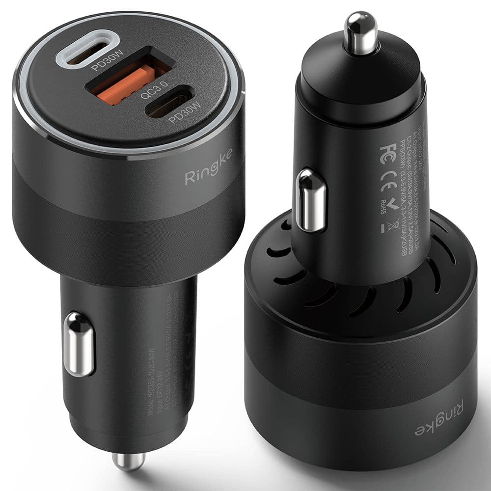 Ringke Autonabíječka 2x Type-C PD30W QC3.0 Ambientní Černá - náhled 2