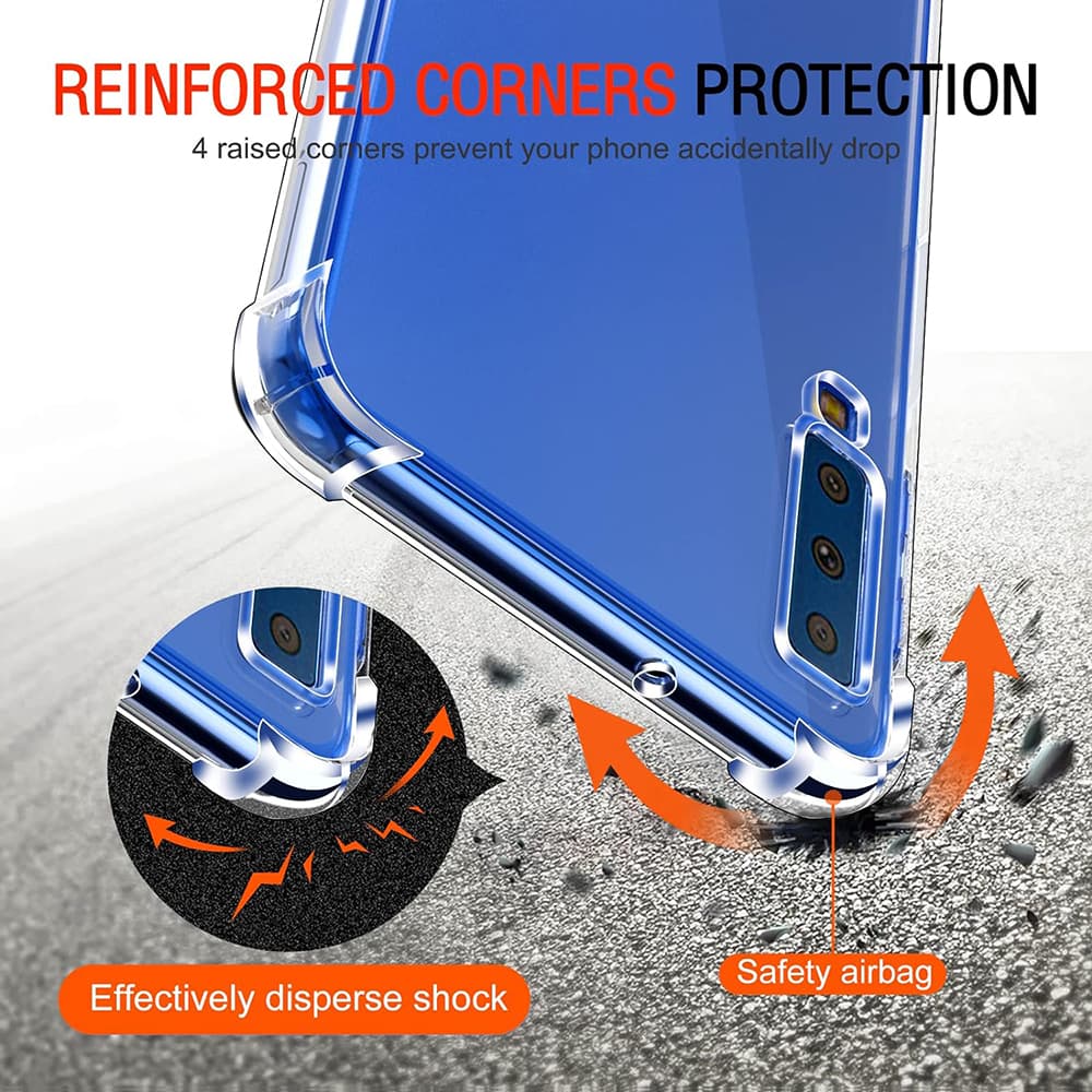 Techsuit Nárazuvzdorný Čirý Silikon Samsung Galaxy A7 2018 Clear - náhled 2