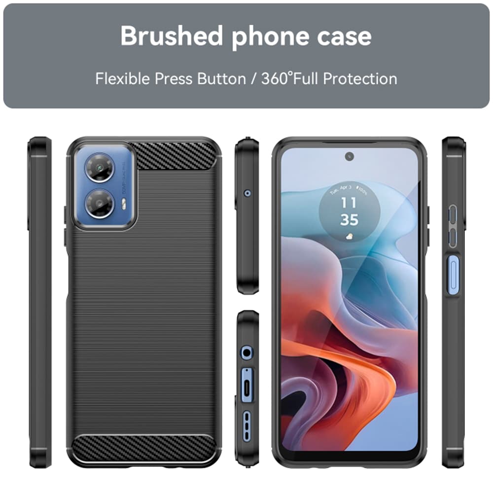 Techsuit Karbon Silikon Kryt Motorola G04 G04s G24 G24 Power E14 Černý - náhled 2