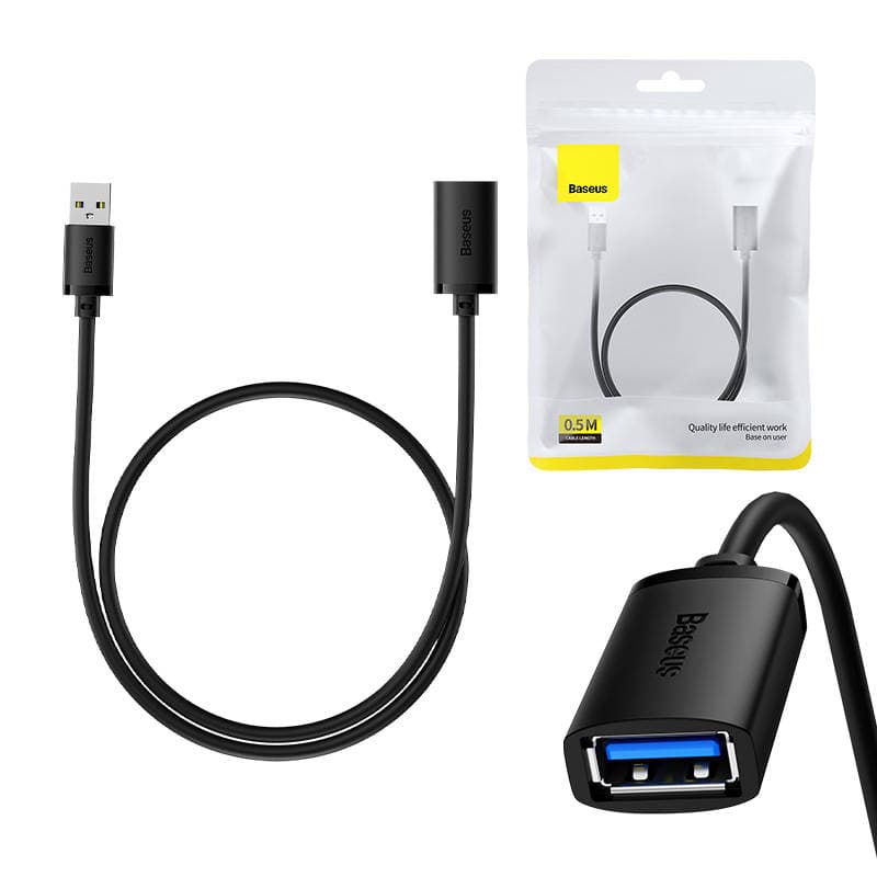Baseus prodlužovací kabel AirJoy Series USB samec na samici USB 3.0 0.5m černý - náhled 2