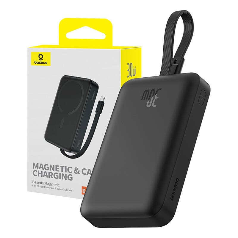 Baseus - powerbanka Magnetic Mini (P1002210B113-00) - MagSafe, 2x USB-C, Lightning, 30 W, rychlé nabíjení, 10 000 mAh - černá - náhled 2