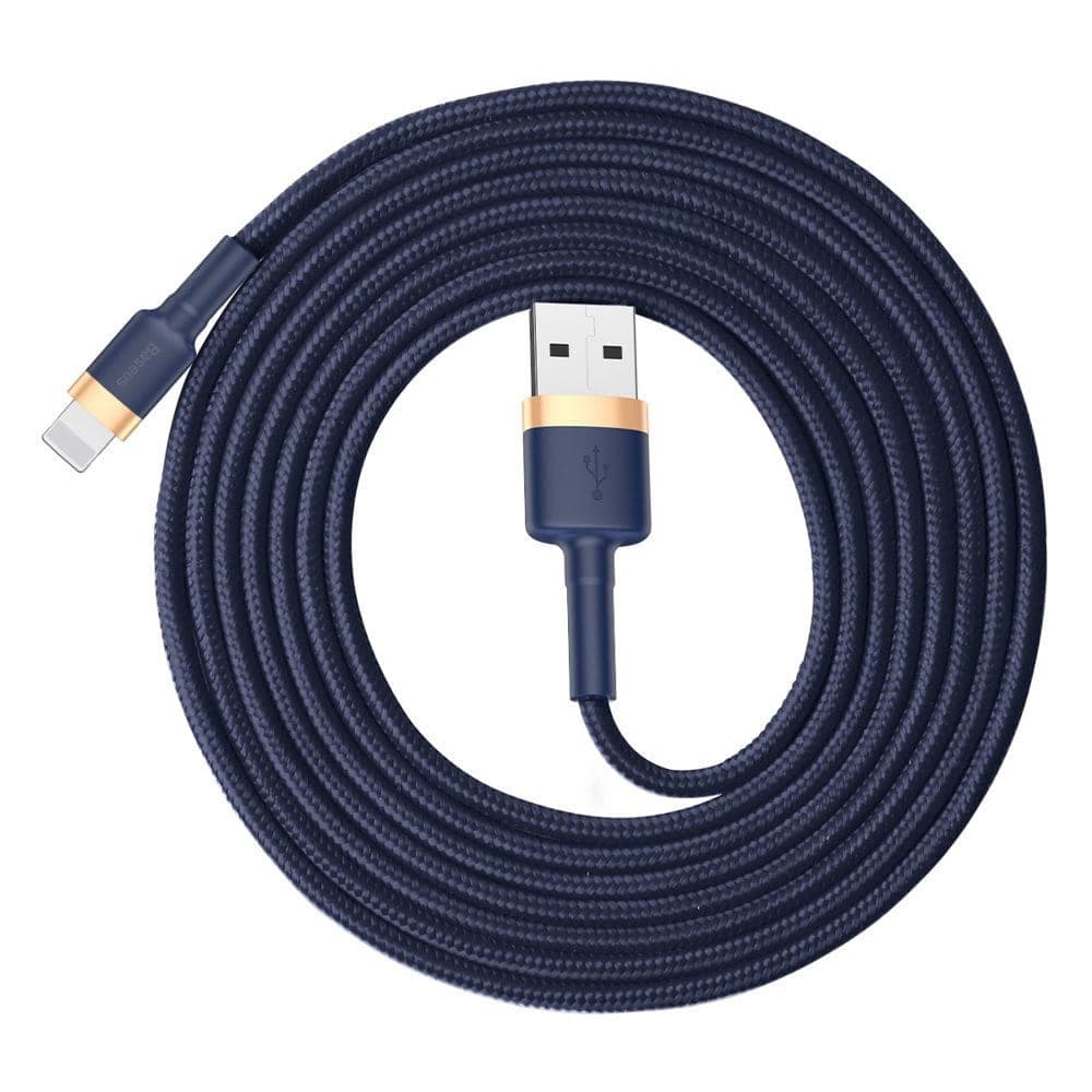 Baseus - datový kabel Cafule (CALKLF-CV3) - USB na Lightning, QC3.0, 1.5A, 2m - modro-zlatý - náhled 2
