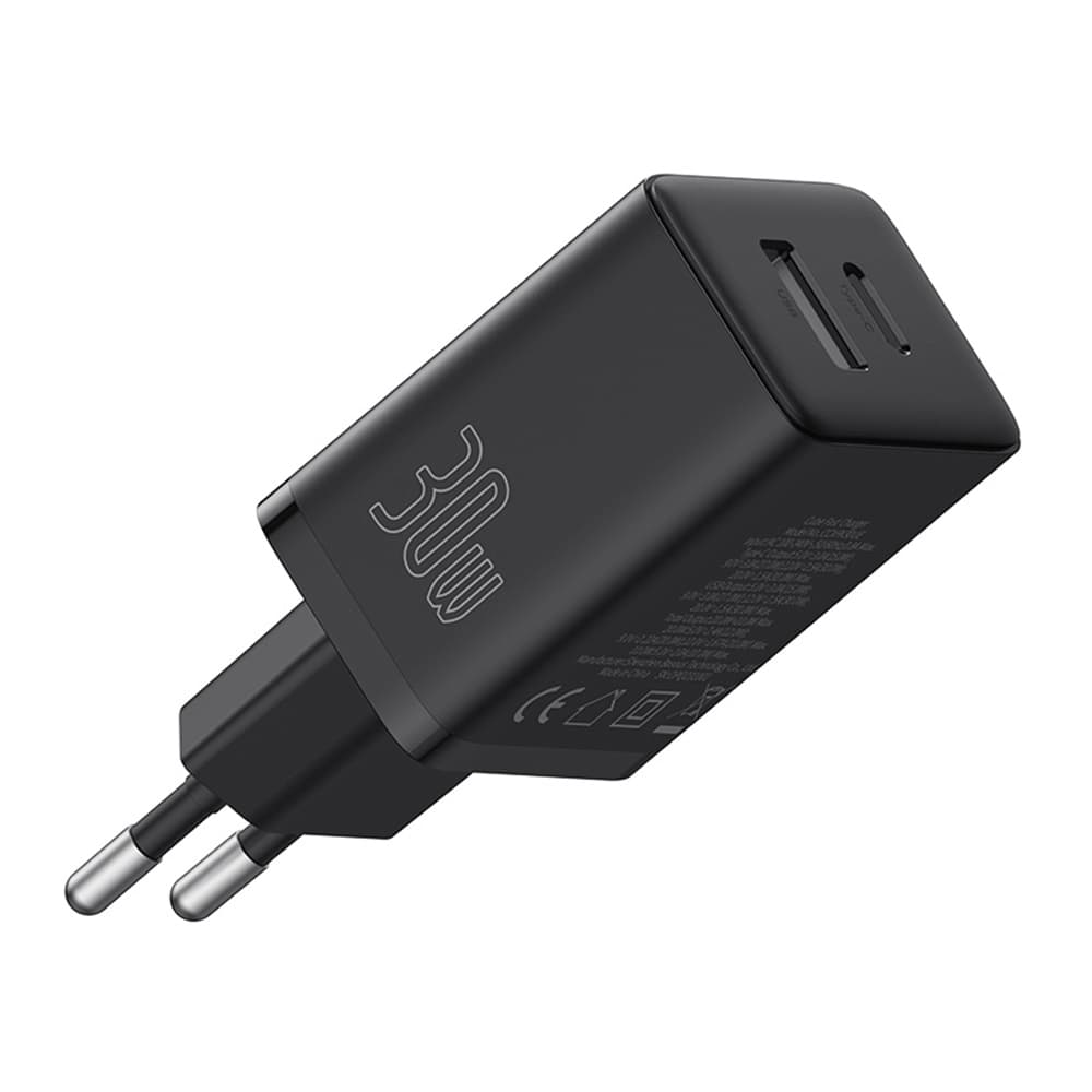 Baseus Nástěnná nabíječka USB Type-C 30W Černá - náhled 2