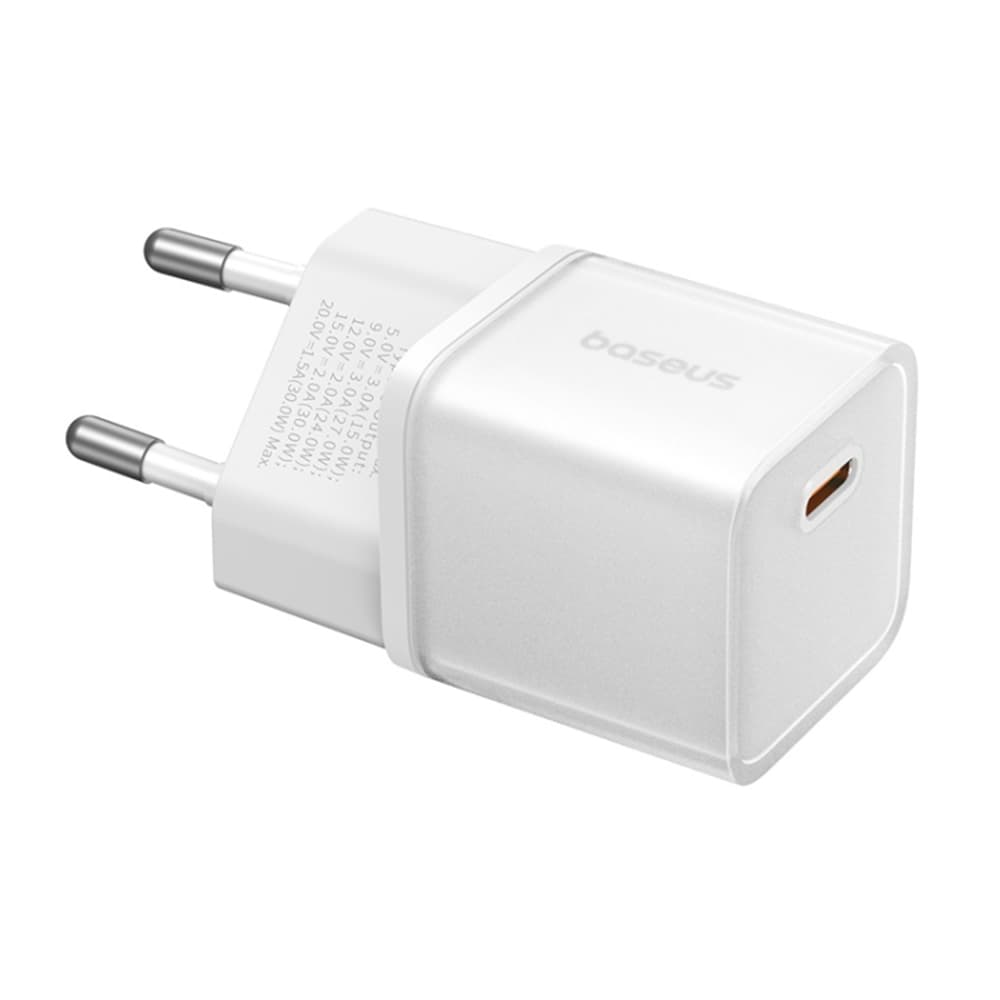 Baseus Síťová nabíječka GaN5S USB-C Rychlonabíjení 30W Bílá - náhled 2