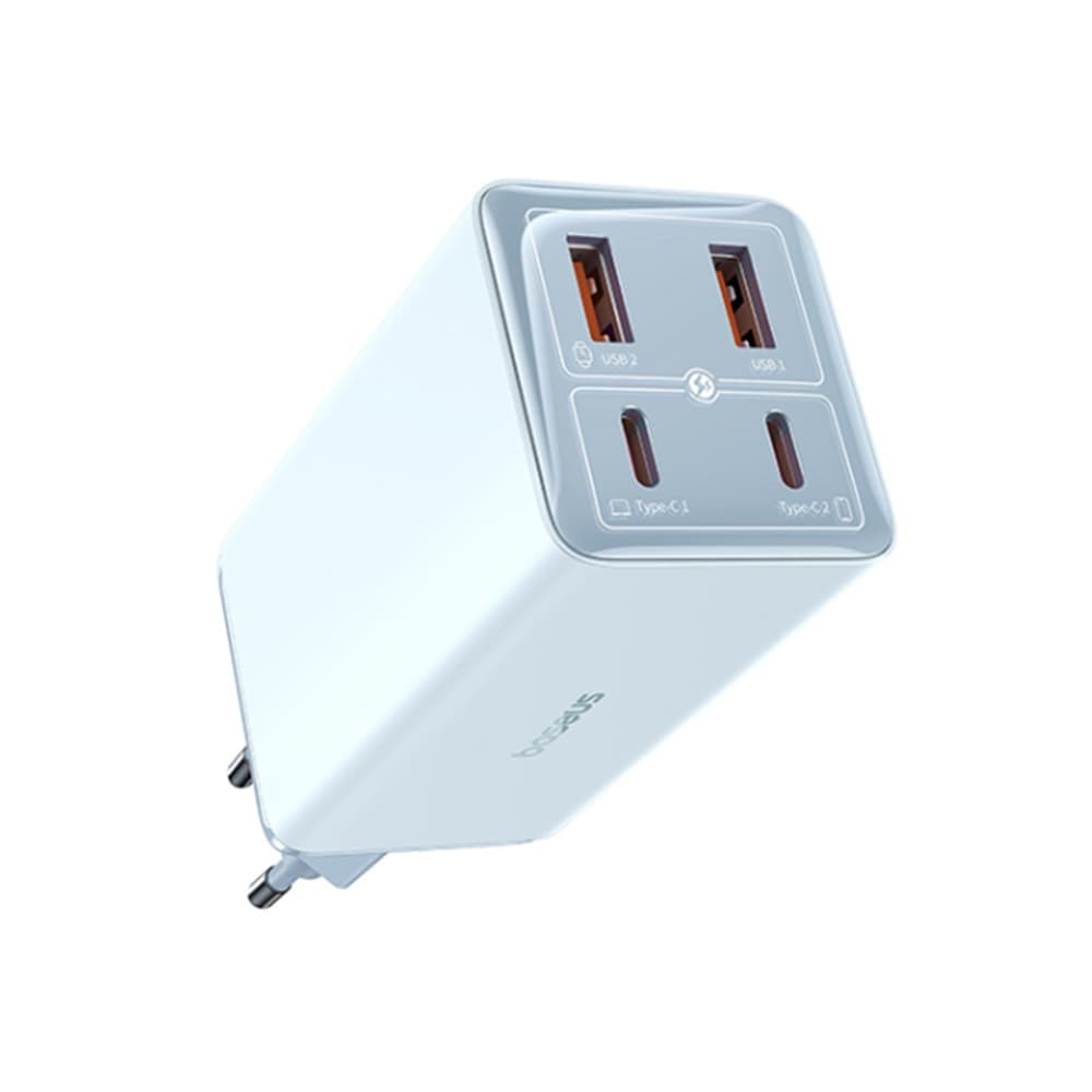 Baseus GaN6 Pro Síťová nabíječka 2x USB 2x Type-C 100W Modrá - náhled 2
