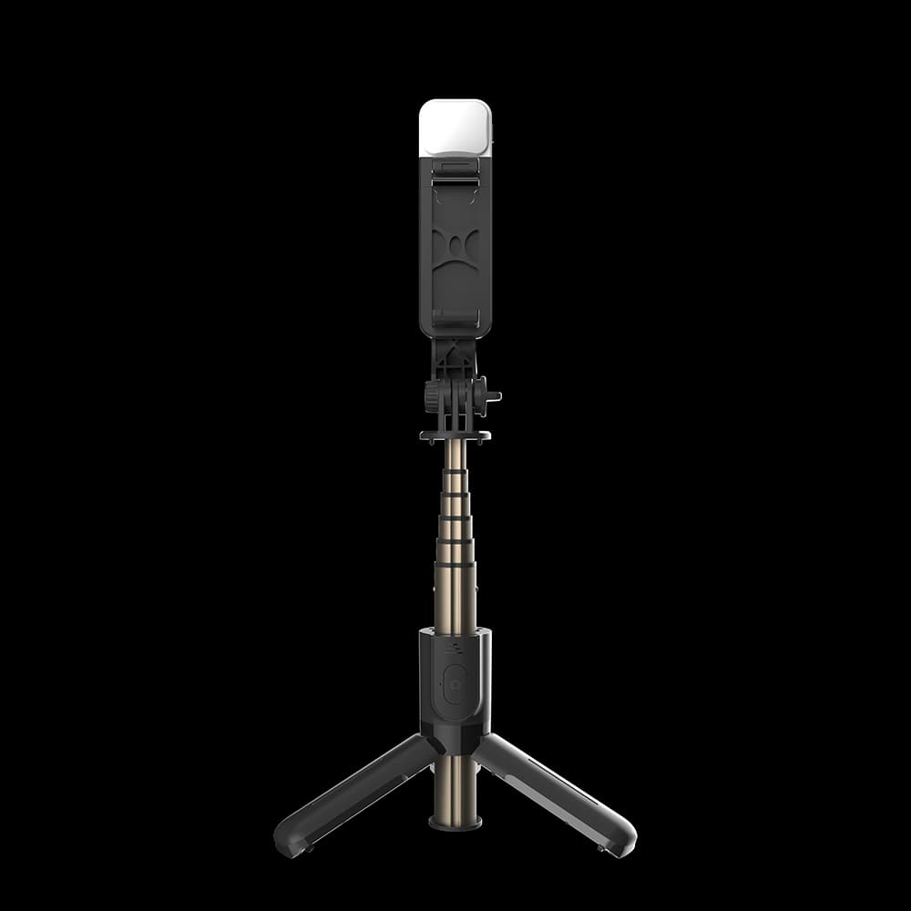 Techsuit Mini Selfie Tyč L10s Stativ Bluetooth Světlo 70cm Černá - náhled 2