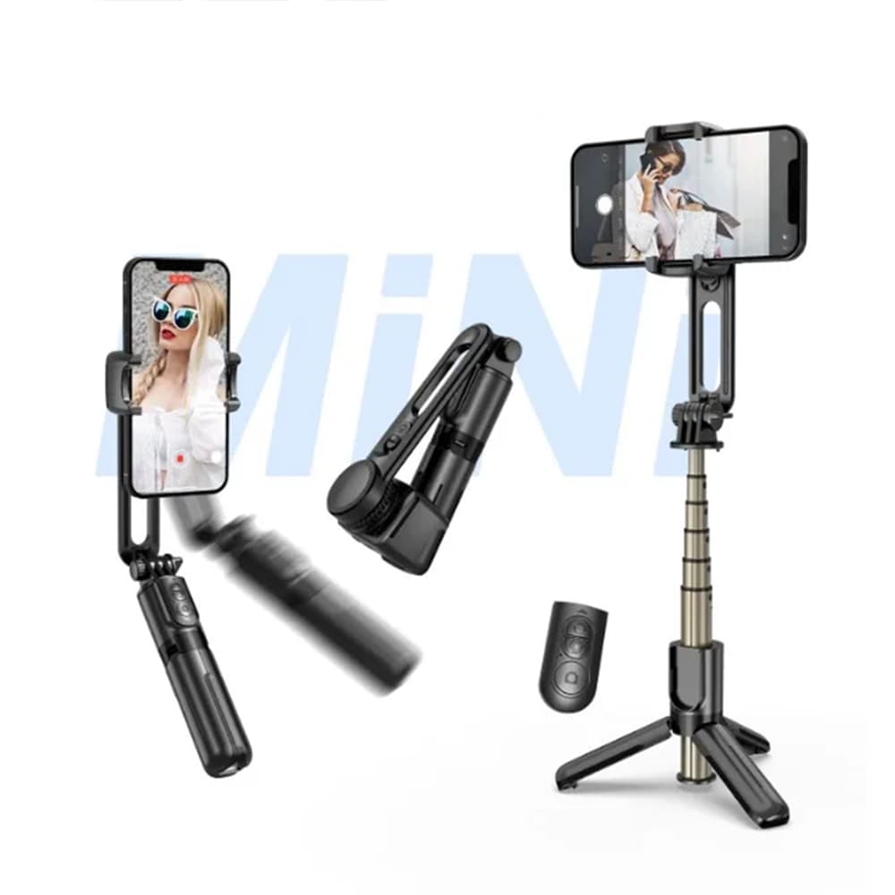 Techsuit L18Mini Selfie Tyč Gimbal Stativ Bluetooth Černá - náhled 2