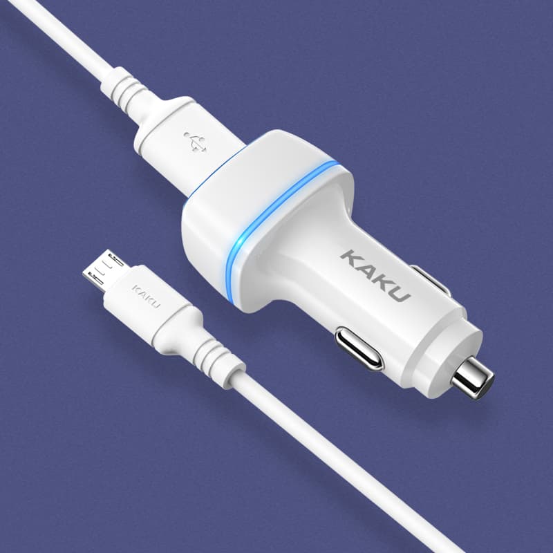 Nabíječka do auta KAKU KSC-528 vč. microUSB datového kabelu Dual 2.8A černá - náhled 2