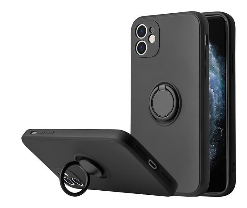 Kryt Vennus s prstýnkem pro Xiaomi Redmi 9 černý - náhled 2