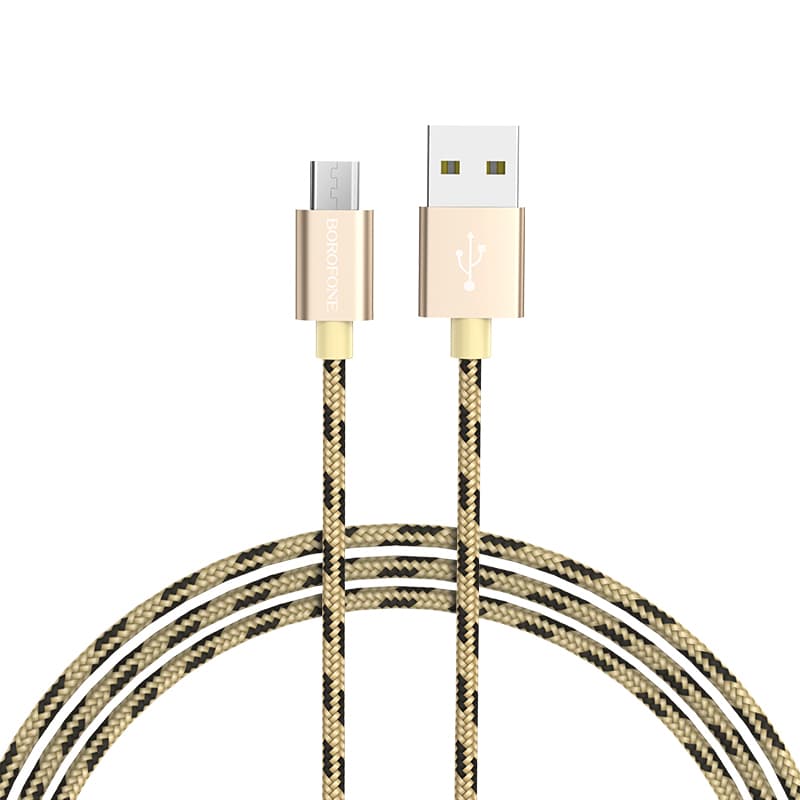 Proudový kabel Borofone BX24 - USB na Micro USB - 2,4A 1 metr zlatý - náhled 2