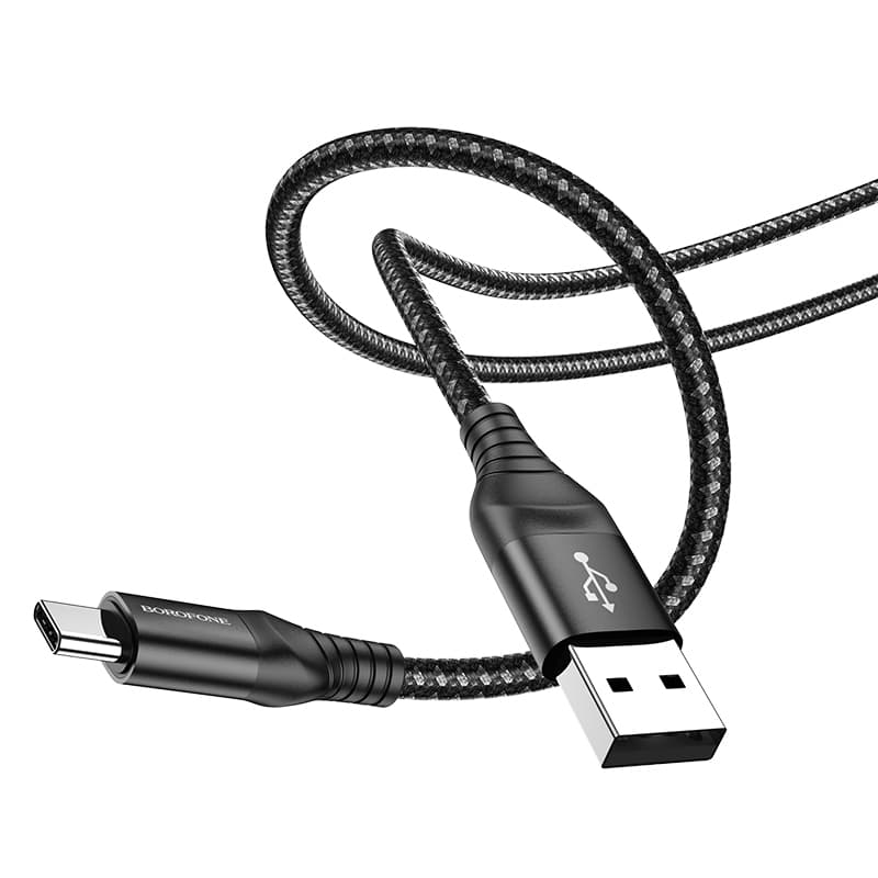 Kabel Borofone BX56 Delightful - USB na typ C - 3A 1 metr černý - náhled 2